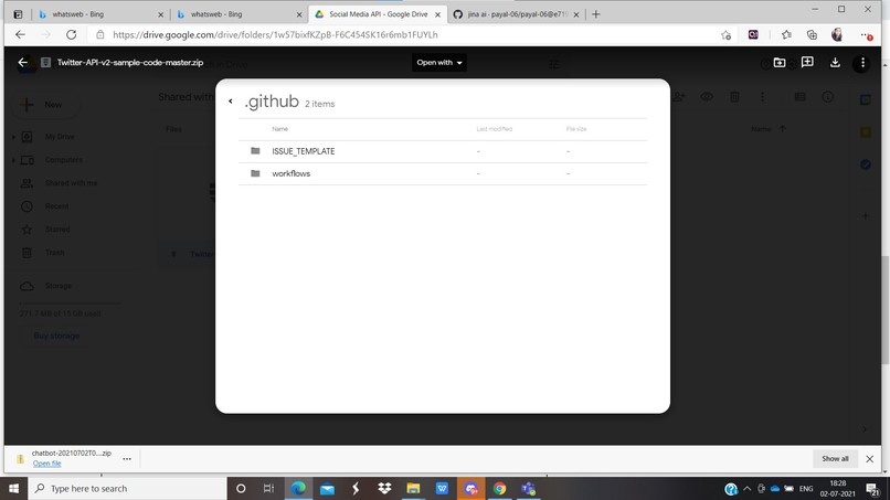 social media api – screenshot 1