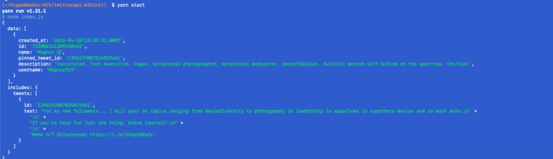 TwitterAPI User Search – screenshot 1