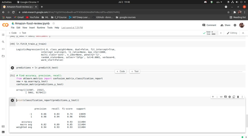 sentiment analysis – screenshot 1