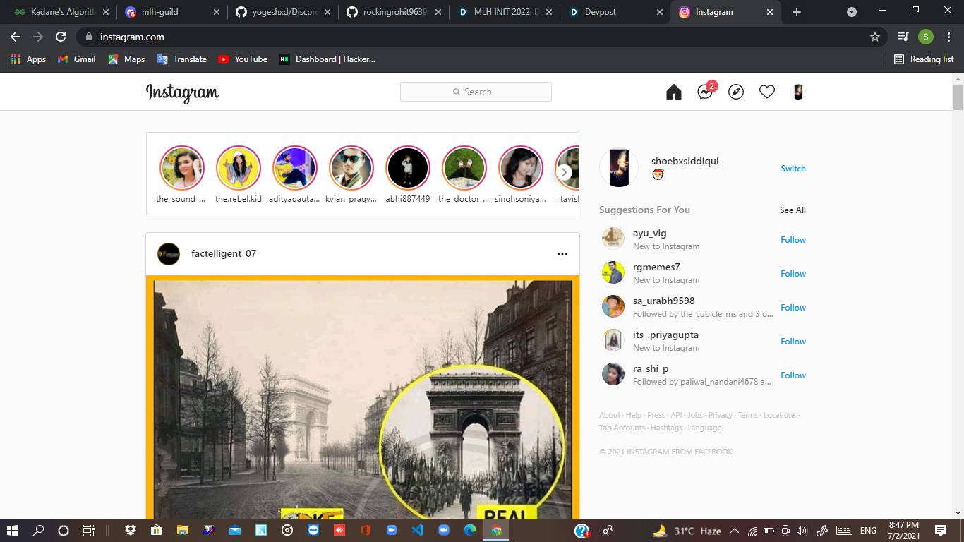 Use Social media API | Devpost