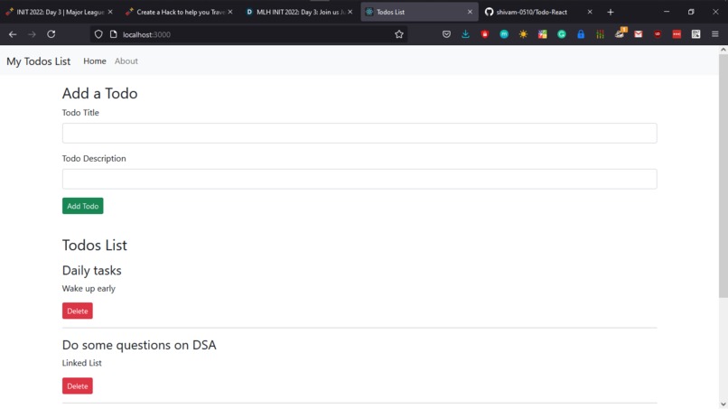 Todo list – screenshot 1