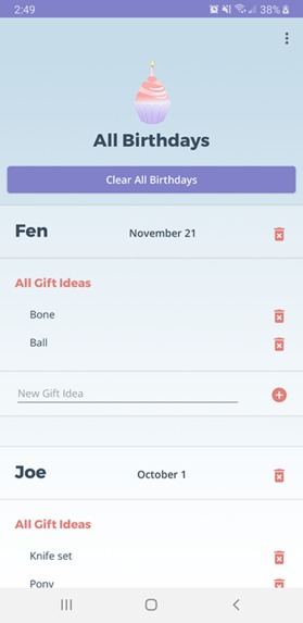 BirthdayTracker – screenshot 3