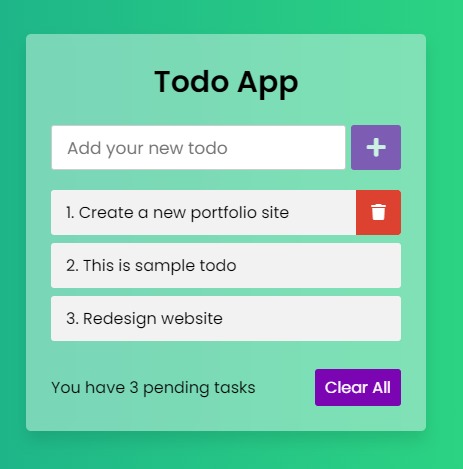 Todo List – screenshot 1