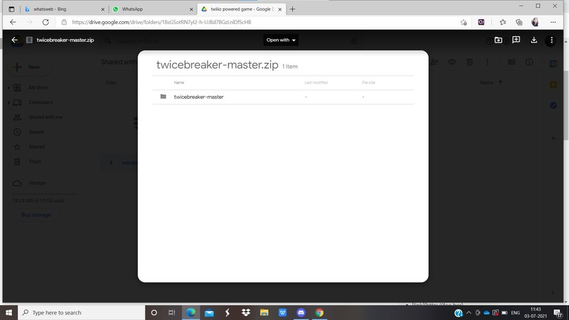 Build a Twilio Powered Game – screenshot 1