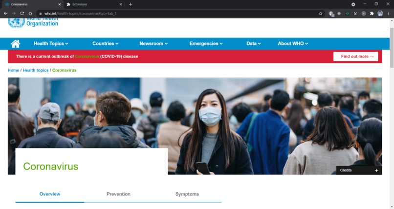 Coronavirus Chrome Extension – screenshot 1