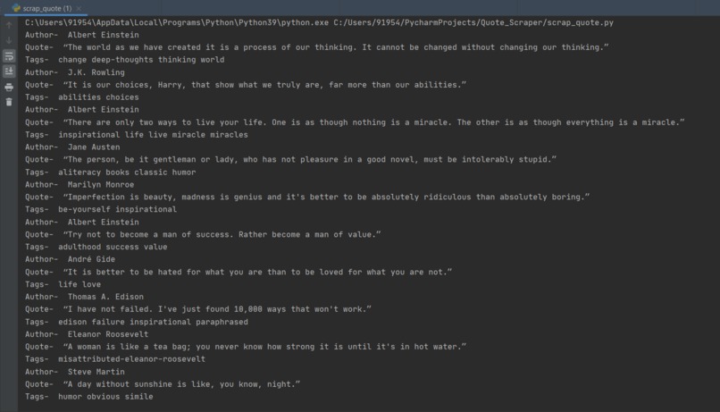 Quotes Scraper – screenshot 1