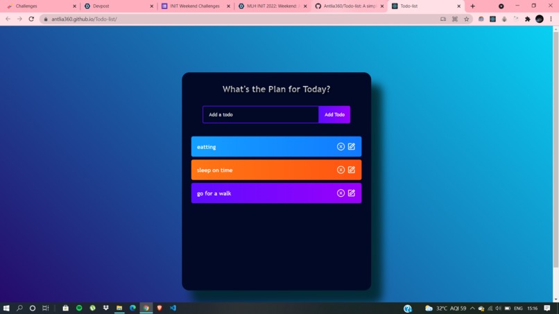 To-do list – screenshot 1