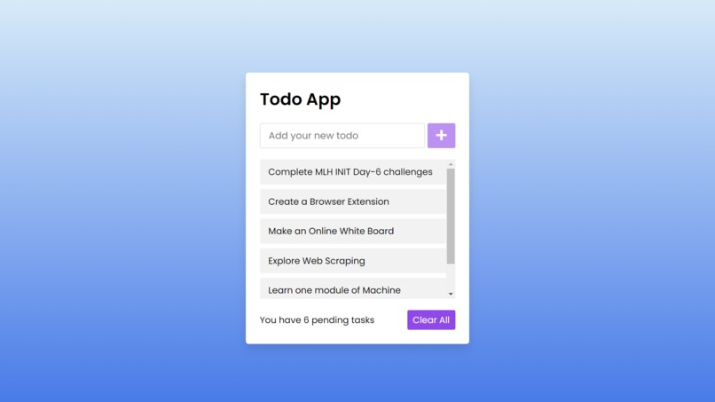 Todo List App – screenshot 1