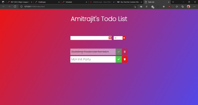 Todo List – screenshot 2
