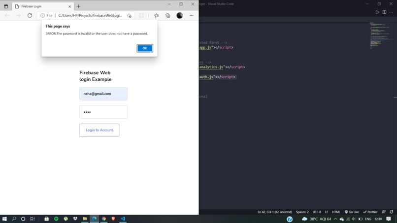 Log-in page – screenshot 1