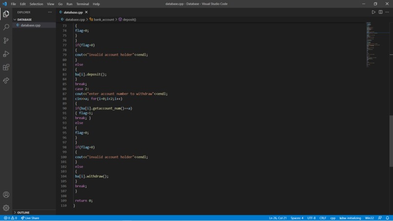 Database – screenshot 1