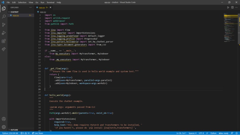 Chatbot – screenshot 1