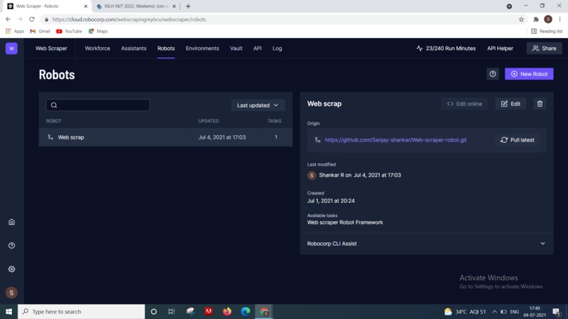Scrap the web – screenshot 1