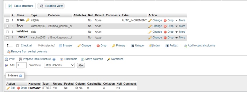 Create database – screenshot 1