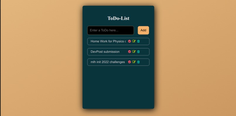 ToDo List – screenshot 1