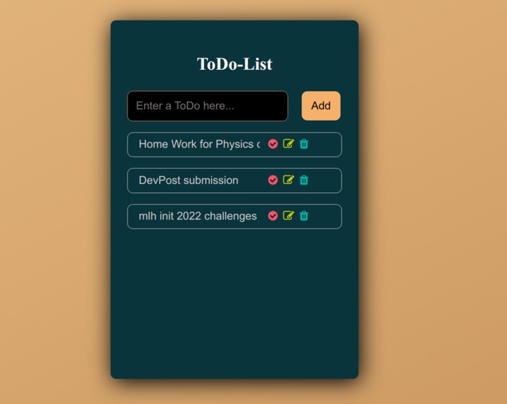 ToDo List – screenshot 2