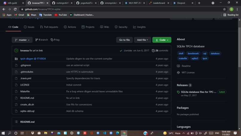 Database – screenshot 1