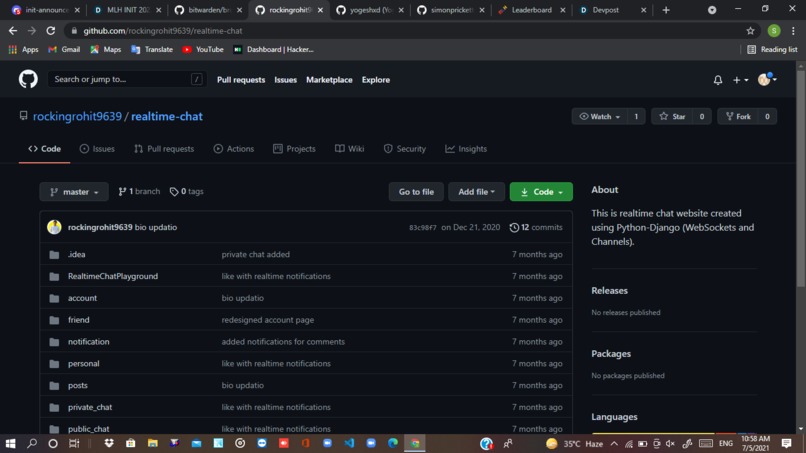 Chat app – screenshot 1