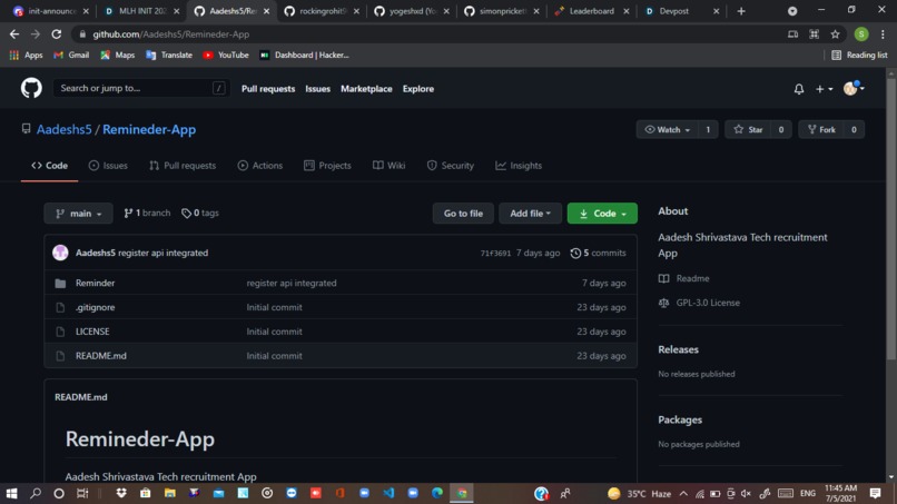 Reminder – screenshot 1