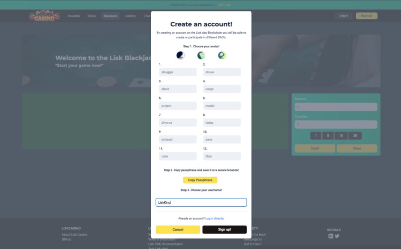Lisk Casino – screenshot 4