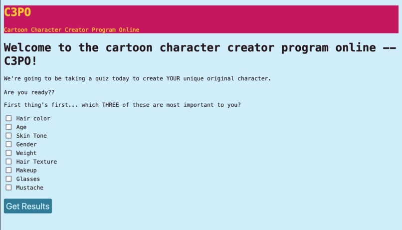 Cartoon Character Creation Project Online ('C3PO') – screenshot 1