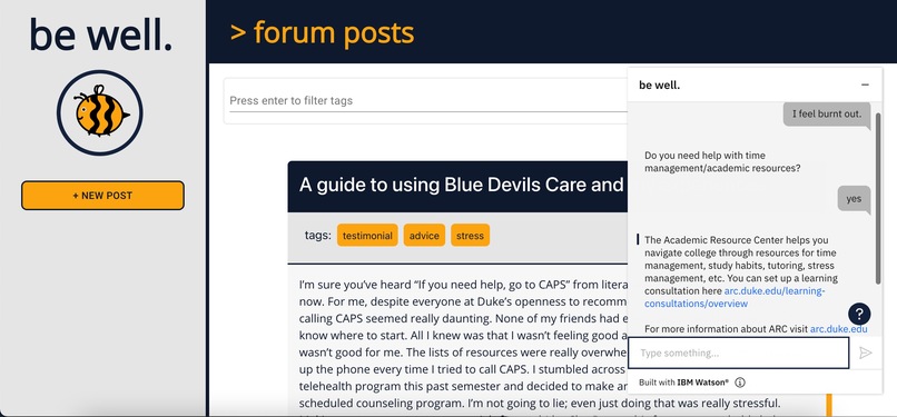 Be Well: Mental Health for Students, by Students – screenshot 4
