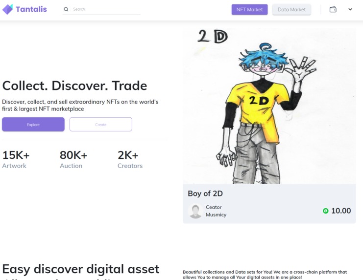 Tantalis - NFT and Data marketplace – screenshot 1