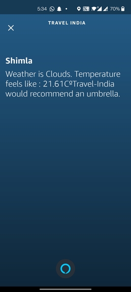 Travel India - an Alexa Skill – screenshot 5
