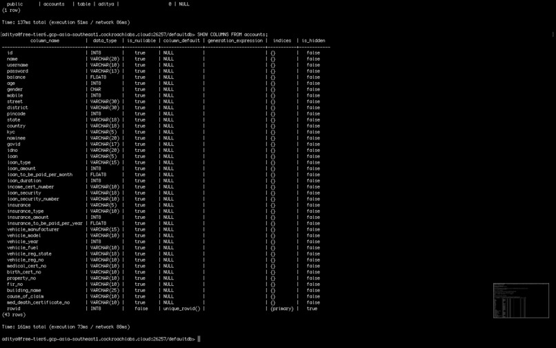 TheSQLBank – screenshot 2