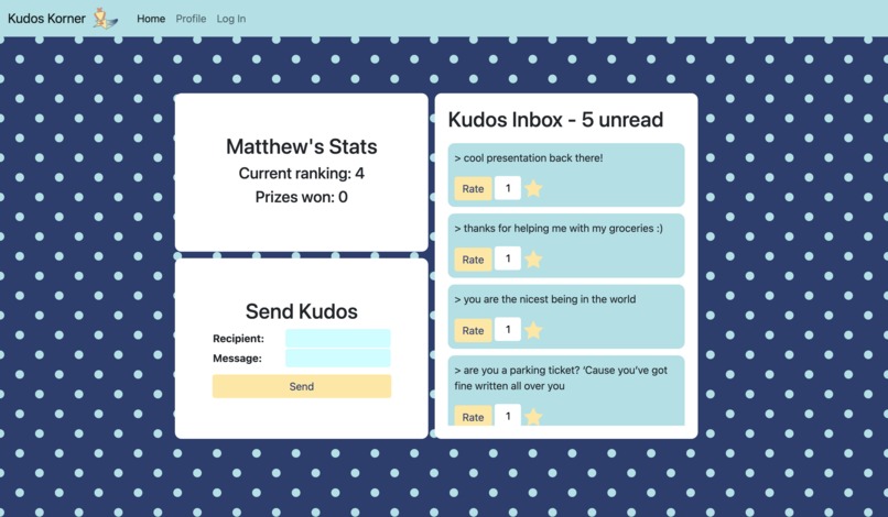 Kudos Korner – screenshot 1
