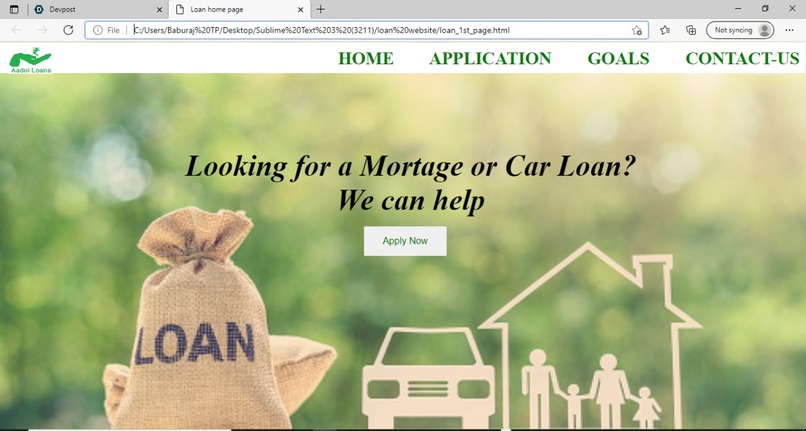 Aadni Loan Application System – screenshot 1