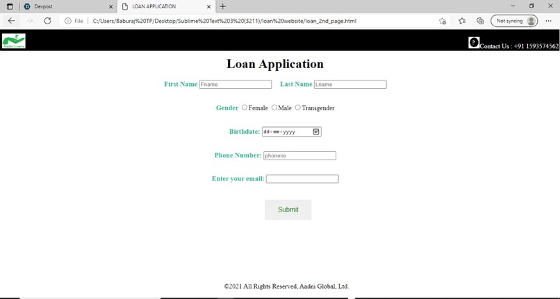 Aadni Loan Application System – screenshot 2