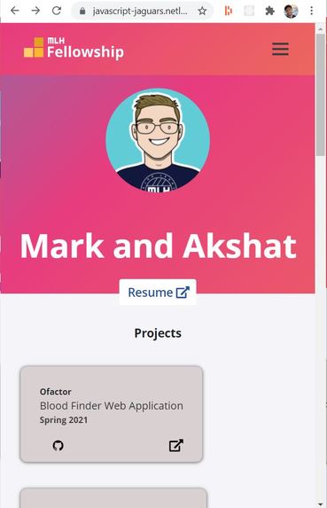 Personal Portfolio – screenshot 1
