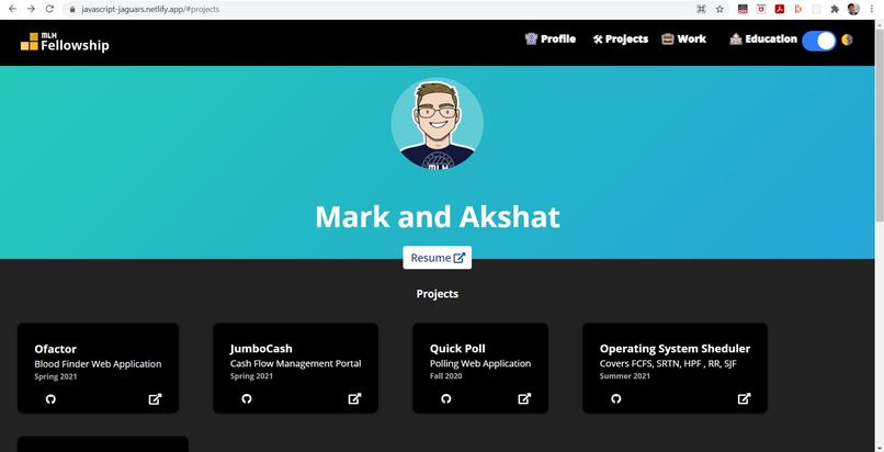 Personal Portfolio – screenshot 2