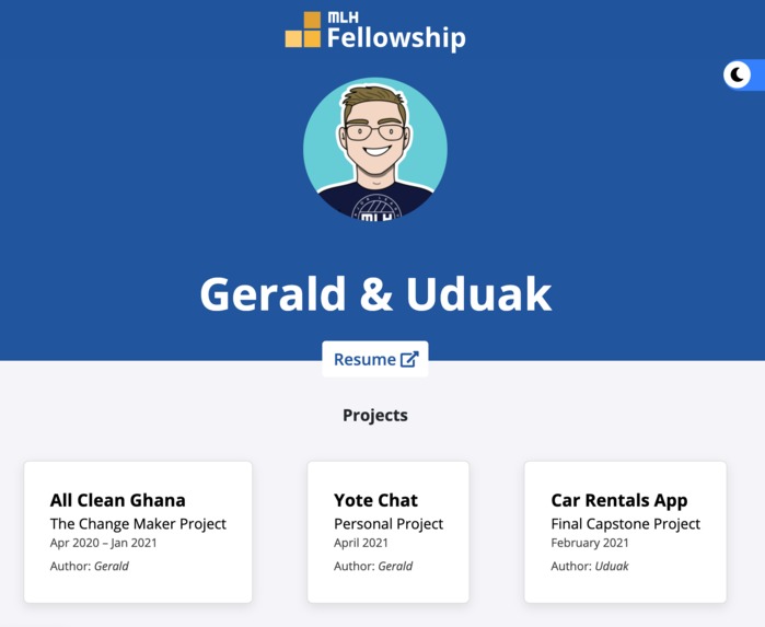 Team 2 MLH Portfolio (Pod 3.1.4) – screenshot 1