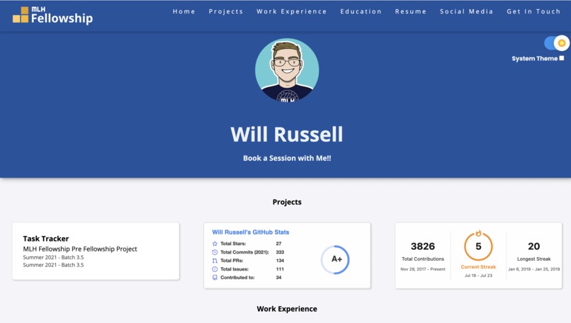 MLH Pre-Fellowship Portfolio – screenshot 1
