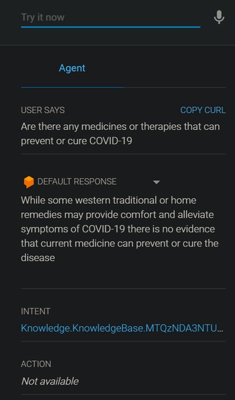 Covid-19 bot – screenshot 2