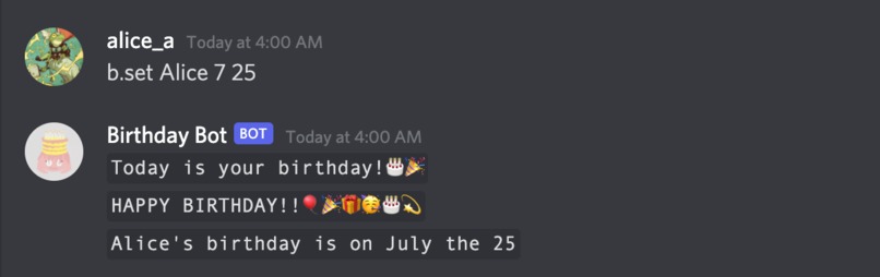 Birthday Bot – screenshot 1