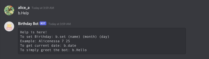 Birthday Bot – screenshot 2