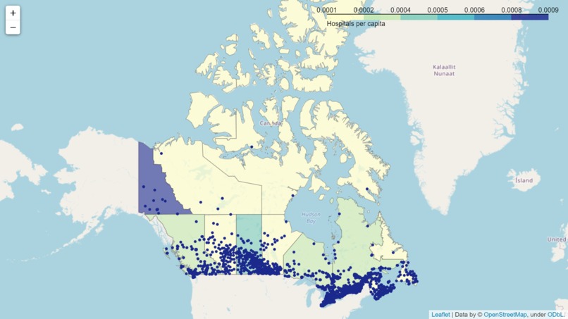Canada Health Facilities and COVID Analysis – screenshot 1