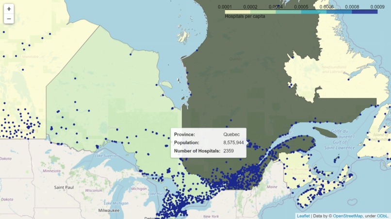 Canada Health Facilities and COVID Analysis – screenshot 2