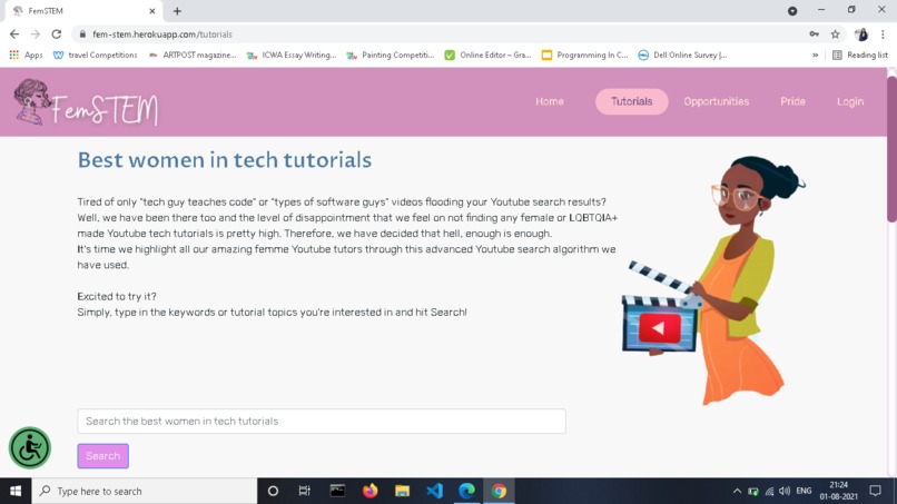 Fem STEM – screenshot 2