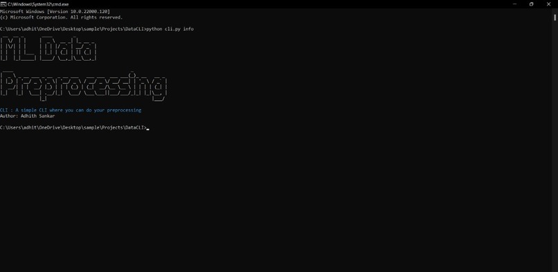 DataCLI – screenshot 1