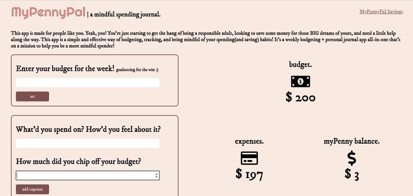 MyPennyPal | a mindful spending journal. – screenshot 1
