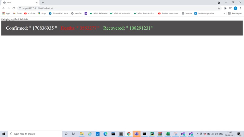 Covid 19 Prediction and Visualization using ML – screenshot 2