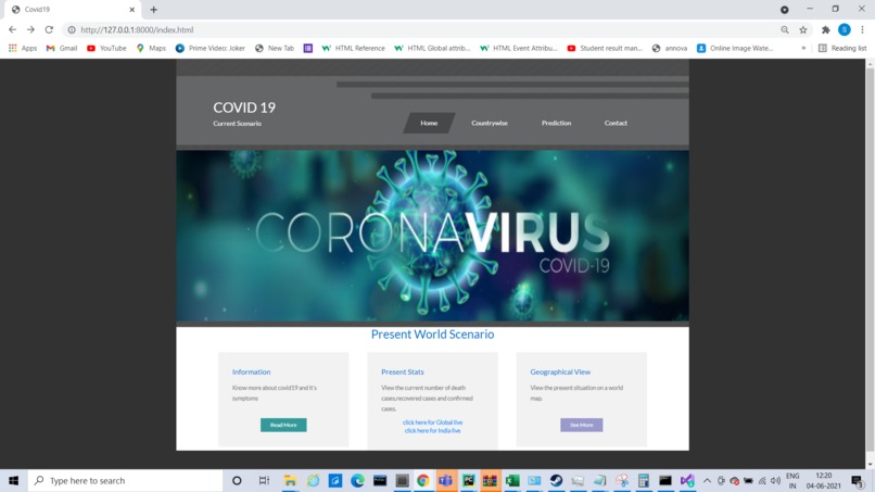 Covid 19 Prediction and Visualization using ML – screenshot 7