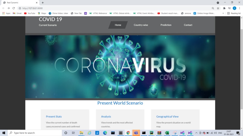 Covid 19 Prediction and Visualization using ML – screenshot 8