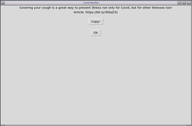 Covid Notifications – screenshot 1