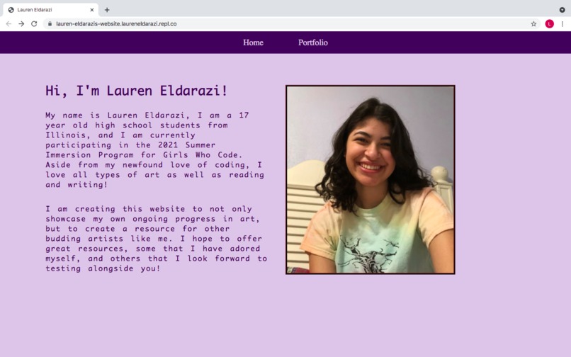 Lauren Eldarazi's Personal Website – screenshot 1