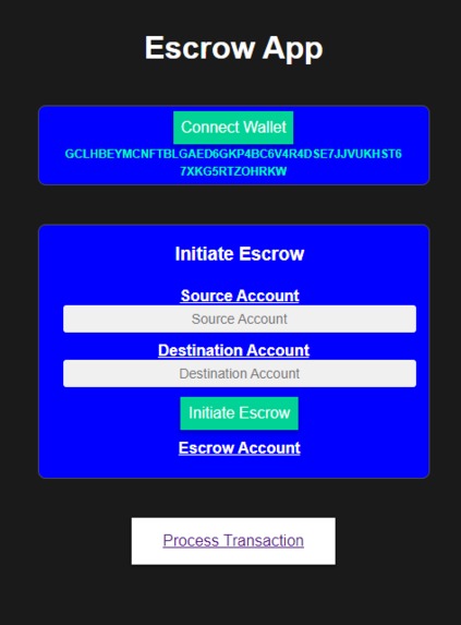 Escrow System on Stellar Network – screenshot 1